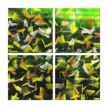 Abstrakt olja & akryl som målar 2 sträckta canvas tryck