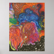 Abstrakt olje- pastell posters