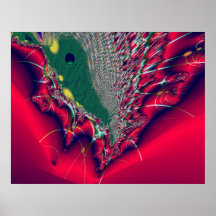 Abstrakt röd fractalaffisch