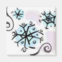 Abstrakt snöflingor kylskåpmagneter