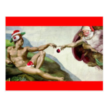 Adam och Santa Vykort