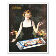 Adams gummi för Kalifornien frukt - fototryck 1929