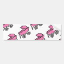 Adorable Cute Carriage Baby Girl Shower Bumper Sticker