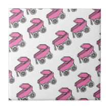 Adorable Cute Carriage Baby Girl Shower Tiles