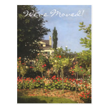 Adressändring; Blomma trädgården av Monet Vykort
