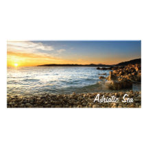 Adriatic strand hälsningskort med foto