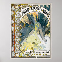Affisch 1897 för 1896 NOEL Alphonse Maria Mucha