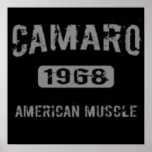 Affisch 1968 för Camaro amerikanmuskel