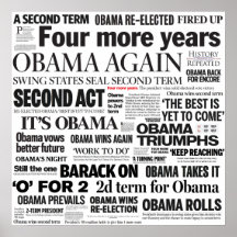 Affisch 2012 för Collage för rubrik för Obama sege