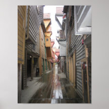 Affisch: Bryggen Walkway, Bergen, norge