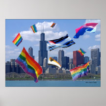 Affisch för Chicago prideflaggor