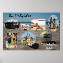 Affisch för Collage för VolleyChick strandfoto