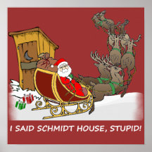 Affisch för jul för Schmidt hus rolig