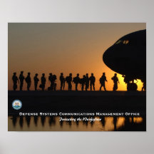 Affisch för ledning för försvarsystemkommunikation