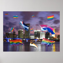 Affisch för Miami prideflaggor