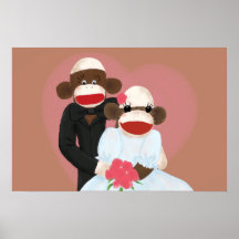 Affisch för sock monkeybröllop (Bowty & violeten)