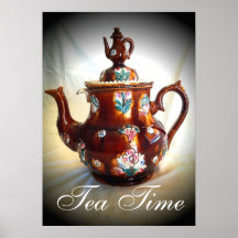 Affisch för TeaTime gammal antik engelsk tekanna
