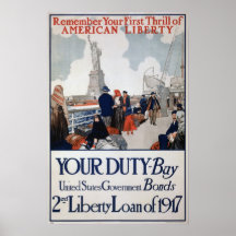 Affisch för US-krigförbindelser WW1
