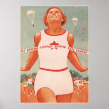 Affisch med vintagesovjet - facklig propaganda