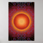 Affisch: Psychedelic sol: Spiral Fractaldesign