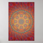 Affisch: Psychedelic spiralt Fractalkonstverk