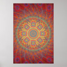 Affisch: Psychedelic spiralt Fractalkonstverk