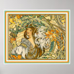Affisch/tryck:  Art nouveau - språk av blommor