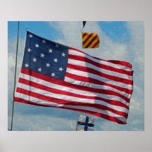 Affisch/tryck för USA 15 stjärnaflagga