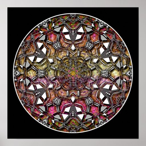 Affisch/tryck:  Metallisk Crystal Kaleidoscope