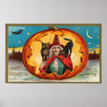 Affischer för klassiker för kort för vintageHallow