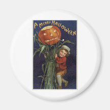 Affischer för klassiker för kort för vintageHallow Magnet För Kylskåp