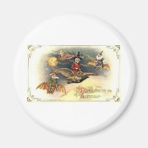 Affischer för klassiker för kort för vintageHallow Magnet För Kylskåp
