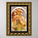 Affischvintagekonst Alphonse Mucha med ramen