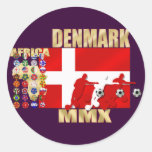 Afrika för Danmark 32 landflagga 2010 gåvor Rund Klistermärke