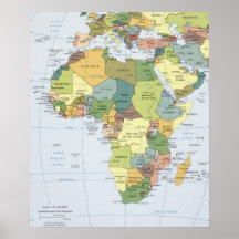 Afrikakartatryck Posters