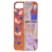 Afrikanblommor och en papegoja iPhone 5 Case-Mate skal