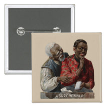 Afrikansk amerikan 1895 för vintagecigarrannons knapp