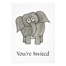 Afrikansk Elephant. Anpassningsbara Inbjudningskort
