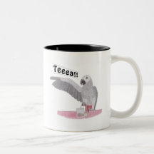 Afrikansk grå färgpapegoja Teeea!! Teamugg