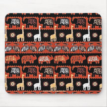 Afrikansk stam- konst Mousepad för elefanter & för Musmatta
