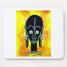 Afrikansk symbol: Huggtanden maskerar (Gabon) Musmattor