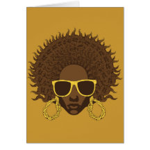 Afro- coola hälsningskort