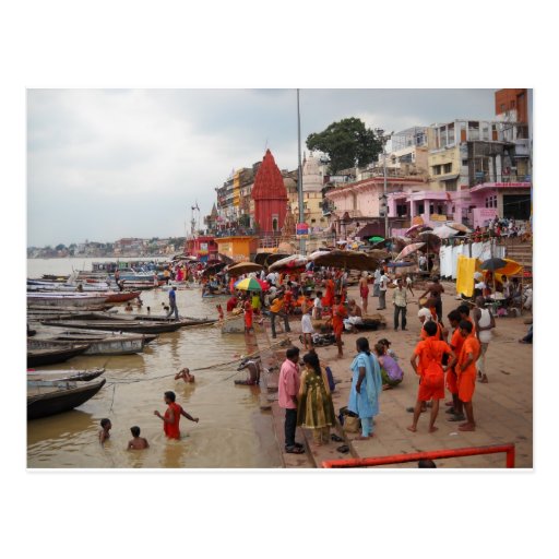 Aftonbad på Varanasi Vykort