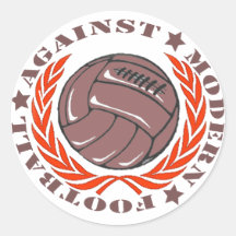 Agaisnt modern fotboll rund klistermärke