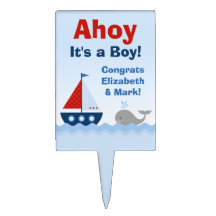 Ahoy är det en Topper för pojkebaby showertårta Cake Topper