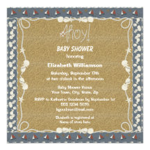 Ahoy segelbåtar & nautisk baby shower för snäckska personliga tillkännagivanden