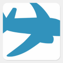 Airplaine Silhoutte klassiker Fyrkantigt Klistermärke