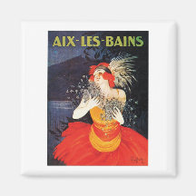 Aixen Les Bains reser affischen Kylskåps Magneter