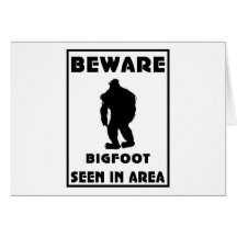 Akta sig av den BigFoot affischen Hälsnings Kort
