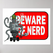 Akta sig av nerd affisch